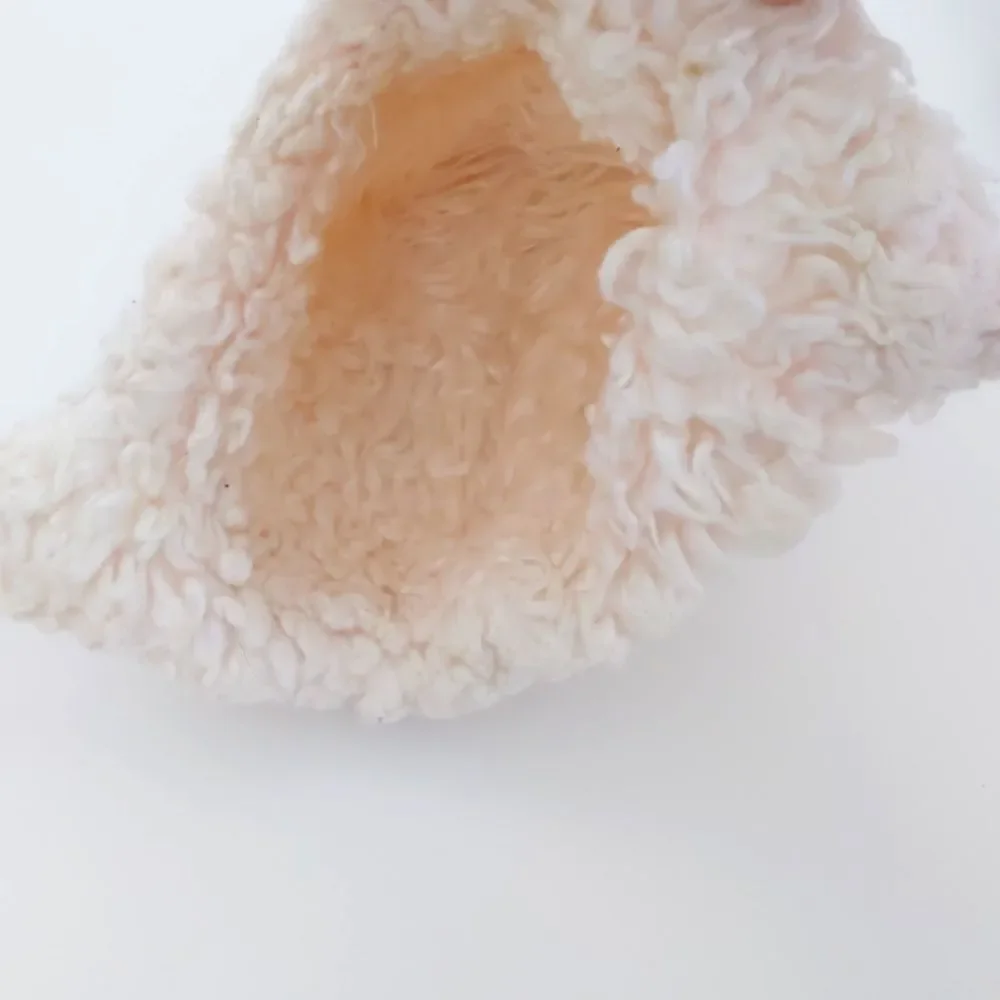 Girl's Obermeyer Fleece Cream Winter Snow Hat w/Pink Flower and Sherpa Interior